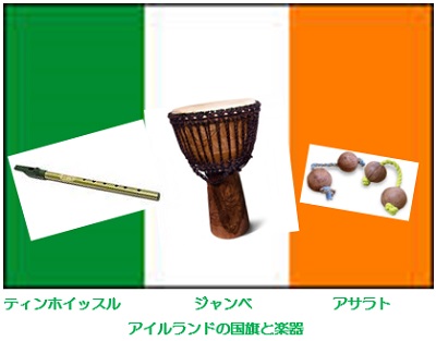 アイルランドの国旗と楽器