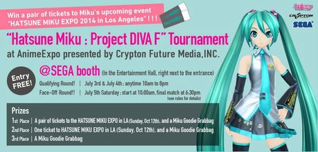 アニメエキスポのセガブースにてProject DIVA Fの大会