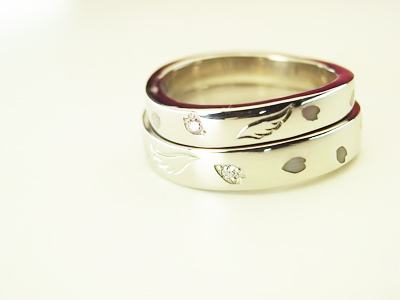 結婚指輪　桜吹雪
