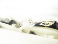 結婚指輪　桜　ピンクダイヤ