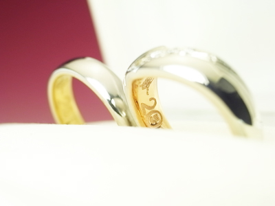 結婚指輪　プラチナ　ピンクゴールド