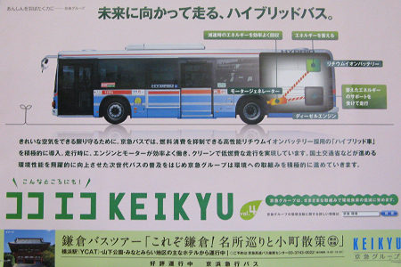 京浜急行バスのハイブリッドバス ポスター