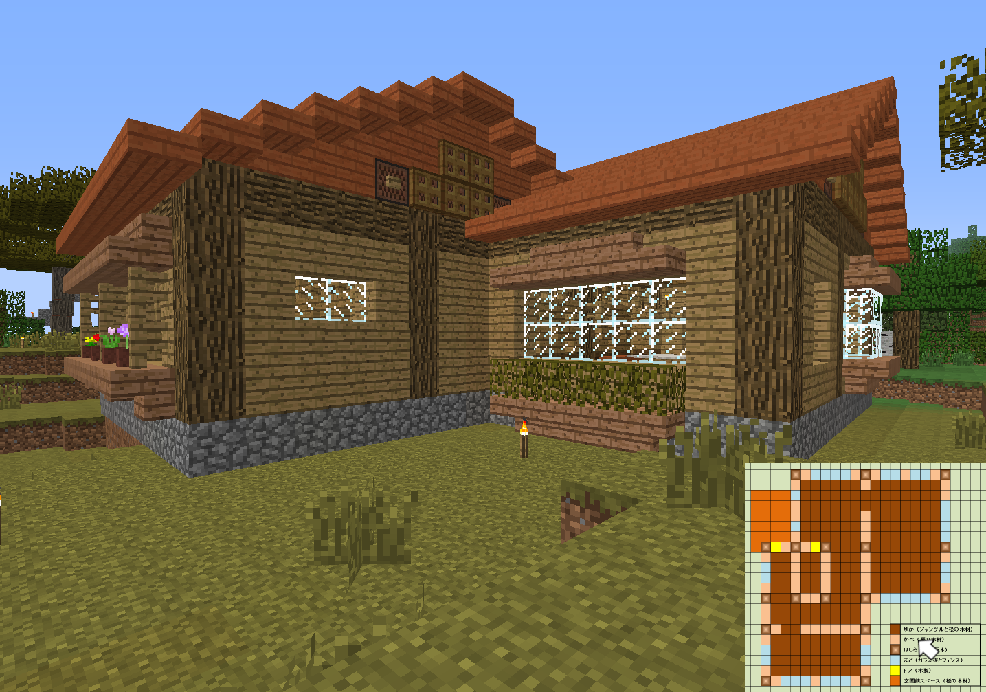 Eternal Minecraftで素人なりに木造建築してみた